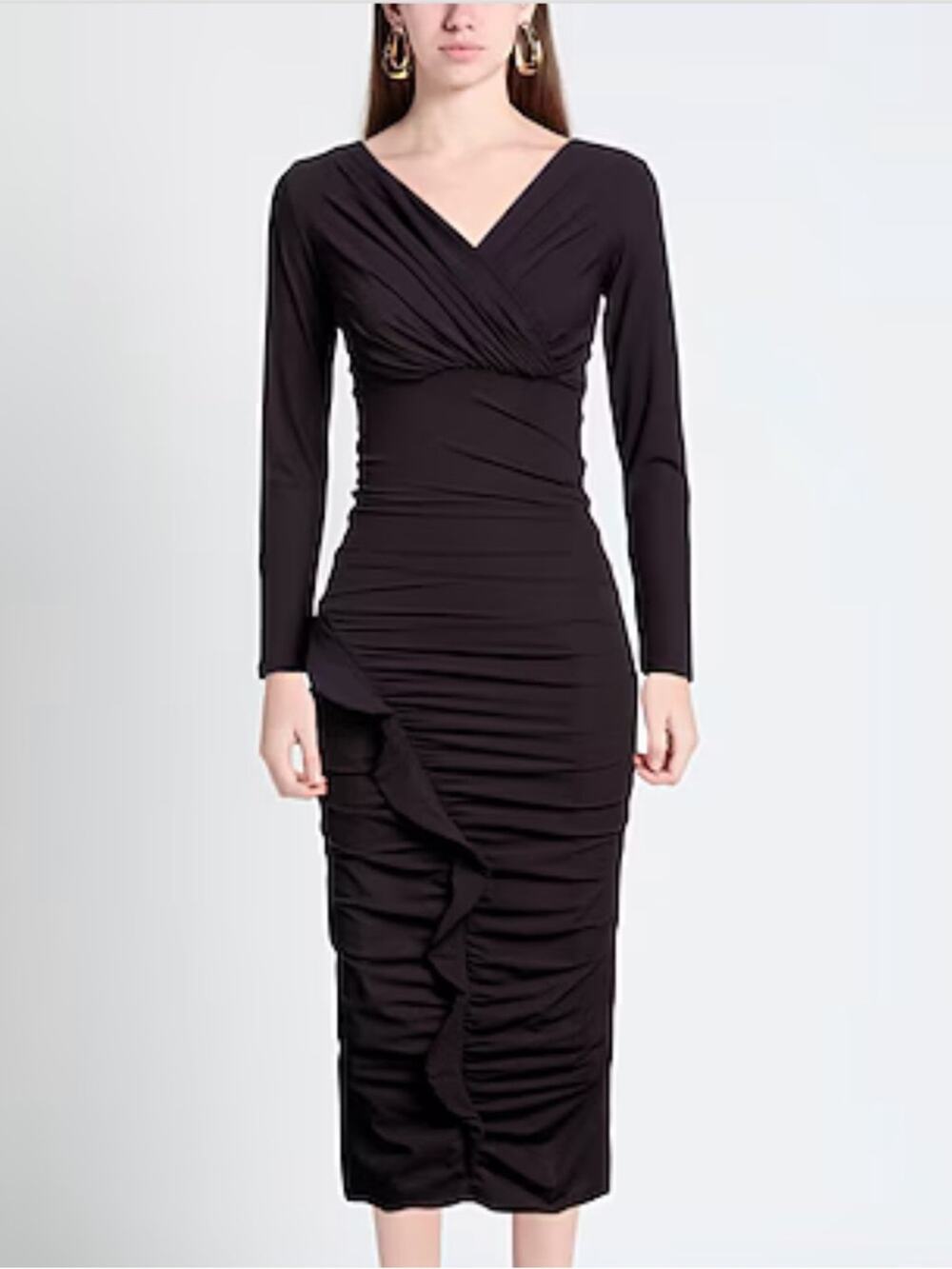 NWT Chiara Boni Amalia Ruched Midi Dress Boysenberry Sz 40 US 4